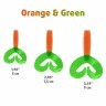 Твистер Helios Credo Double Tail 1,96"/5 см, цвет Orange & Green 10 шт HS-27-025 (78048)