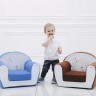 Раскладное бескаркасное (мягкое) детское кресло серии "Дрими", цвет Шоколад, Стиль 1 (PCR320-37)