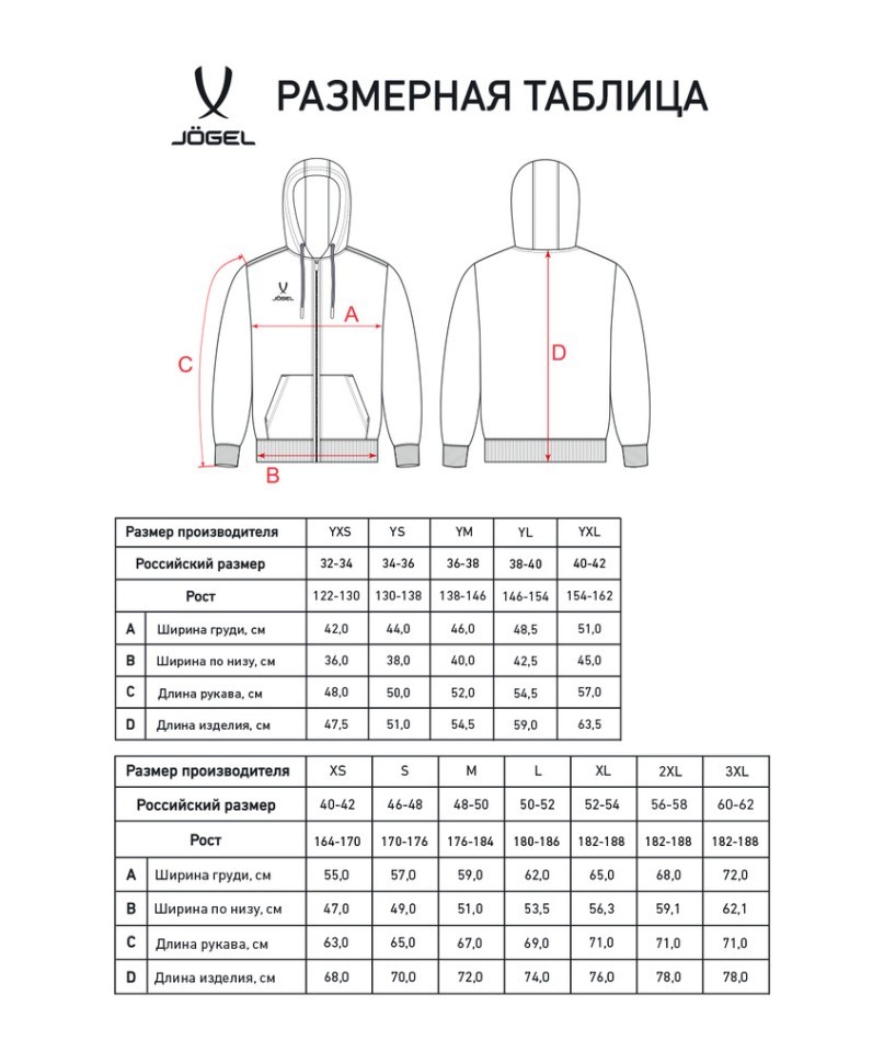 Флисовое худи на молнии JOGEL ESSENTIAL Cotton Fleece FZ Hoodie, темно-синий (2122088)