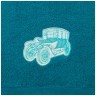 Полотенце махровое "ретро авто",50х90см,бирюза,вышивка,100% х\б SANTALINO (850-331-68)