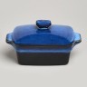 Форма для запекания с крышкой / масленка reactive blue 16,5*10*5/9 см 250 мл Agness (780-133)