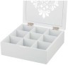 Шкатулка для чая белая с 9-ю секциями 24*24*8,2 см Polite Crafts&gifts (D-255-110) 