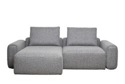 Диван трехместный Turin с канапе и мех черно/серый Santo1606 255*163,5**68см (TT-00016438)