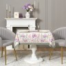Скатерть ирисы 110х140см ,белый, 100% хлопок,твил пропитка Lefard (850-743-20)