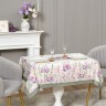 Скатерть ирисы 110х140см ,белый, 100% хлопок,твил пропитка Lefard (850-743-20)
