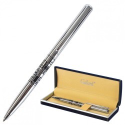 Ручка подарочная шариковая Galant Basel корпус серебристый с черным синяя 141665 (90796)