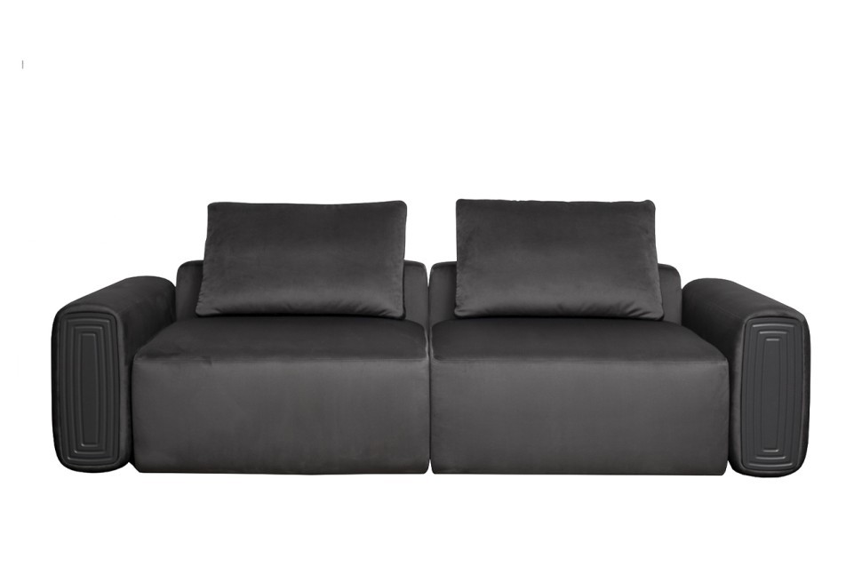 Диван трехместный Turin с мех т.серый велюр Colt1003 255*120**68см (TT-00016437)