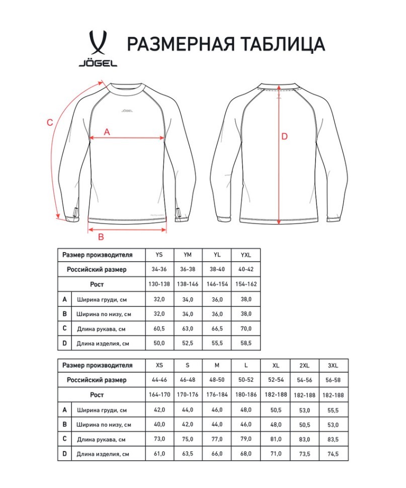 Джемпер компрессионный утепленный JOGEL CAMP PerFormDRY Baselayer Top Warm, голубой (2124804)