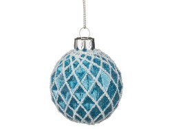 Декоративное изделие шар стеклянный диаметр=6 см. высота=7 см. цвет: голубой Dalian Hantai (D-862-070) 