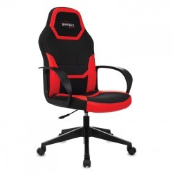 Кресло компьютерное BRABIX Alpha GM-018 ткань/экокожа черное/красное 532637 (1) (94613)