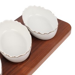 Менажница на подставке 3 блюда 4пр керамика LR (90036-331)