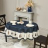 Скатерть овальная "family farm" 140х180см ,синий,100% хлопок,твил,с пропиткой Lefard (850-742-27)
