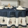 Скатерть овальная "family farm" 140х180см ,синий,100% хлопок,твил,с пропиткой Lefard (850-742-27)