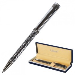 Ручка подарочная шариковая Galant Locarno корпус серебристый с черным синяя 141667 (90797)