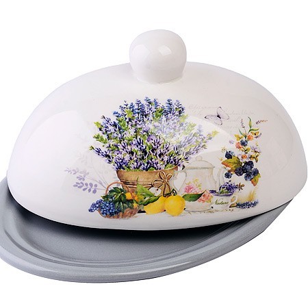 Масленка с крышкой 17,8х13,3х9,8см 2 пр Утренняя свежесть доломит LR (60192)