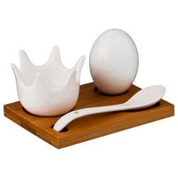 Набор для завтрака "native" 3пр.: подставка д/яйца, солонка, ложка на подставке 11,5*8*6,5 см Lefard (587-119)