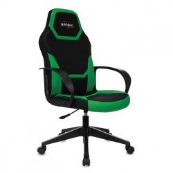 Кресло компьютерное BRABIX Alpha GM-018 ткань/экокожа черное/зеленое 532639 (1) (94615)