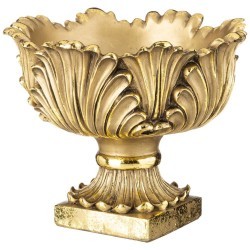 Ваза "лепесток" диаметр 27 см, высота 22 см цвет: бронза с позолотой ИП Шихмурадов (169-397)