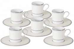 Кофейный набор Жемчуг, 6 чашек 0,1 л,  6 блюдец - NG-I150905B-C6-AL Naomi