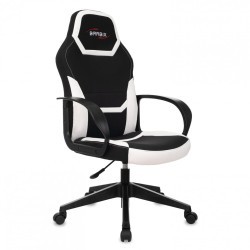 Кресло компьютерное BRABIX Alpha GM-018 ткань/экокожа черное/белое 532640 (1) (94616)