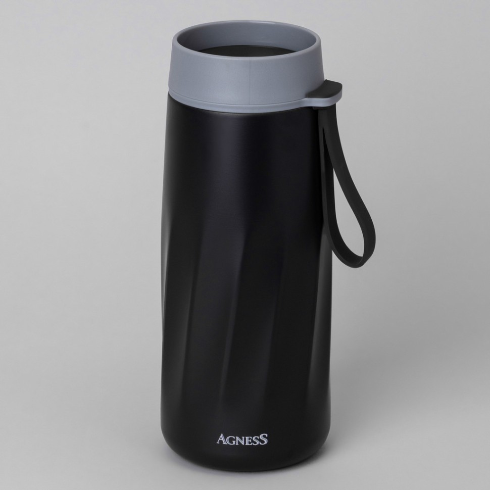 Термокружка curl umber 400 мл, колба нерж.сталь 18/10 Agness (798-102)