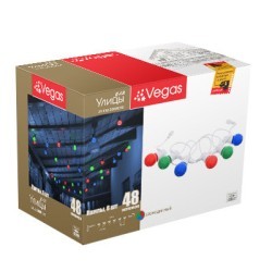 Уличная светодиодная гирлянда (мультиколор) Vegas Лампы 48 LED 2,4 м, 24V 55040 (64422)