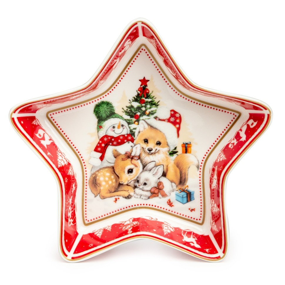 Блюдо lefard "с новым годом!" в форме звезды 17,5*17,5*3,5 см красное Lefard (85-1957-1)