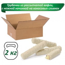 Вафли-трубочки TWIGGY в белой глазури с кокосом 2 кг картонная коробка РКВ346 622517 (1) (91830)
