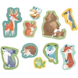 Пазл для детей "Лесные животные", 10 отдельных персонажей, 40 элементов (E1650_HP)