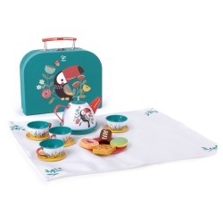 Набор игрушечной посуды и еды в чемоданчике "Время чаепития" из 16 предметов (E3185_HP)