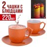 Чайный набор 4пр Loraine ОРАНЖЕВЫЙ LR (26553-2)