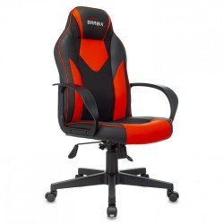 Кресло компьютерное BRABIX Game GM-017 экокожа/ткань черное/красное 532642 (1) (94618)