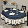 Скатерть овальная "family farm" 160х220 см ,синий, 100% хлопок, твил, с пропиткой Lefard (850-742-26)