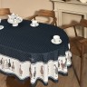 Скатерть овальная "family farm" 160х220 см ,синий, 100% хлопок, твил, с пропиткой Lefard (850-742-26)