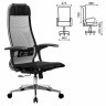 Кресло офисное МЕТТА К-4-Т хром прочная сетка сиденье и спинка регулируемые черное 532446 (1) (94565)