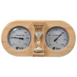 Термометр с гигрометром для бани и сауны Банная станция с песочными часами 18028 (63776)