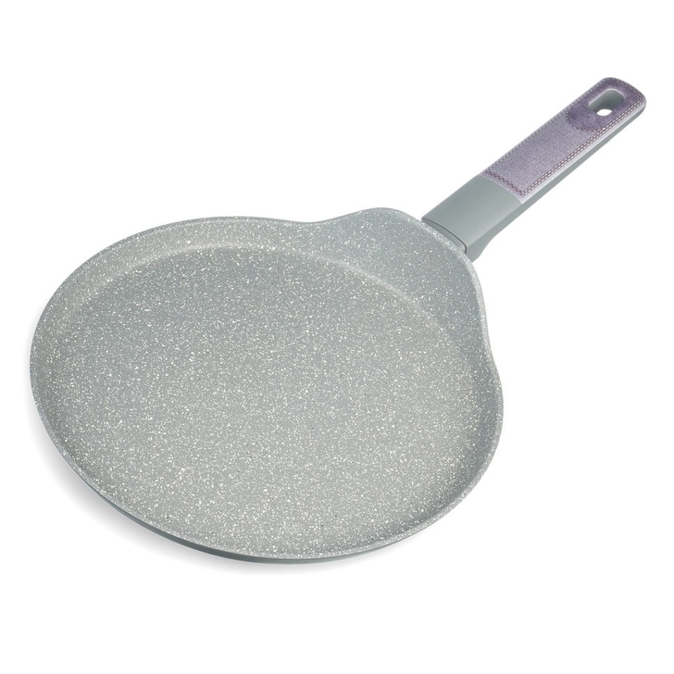 Сковорода блинная с антипригарным покрытием pfluon marble, 24*4,3 см Agness (902-125)