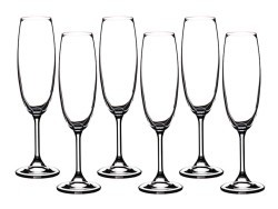 Набор бокалов для шампанского из 6 шт. "klara/sylvia" 220 мл высота=22 см Crystalite Bohemia (669-071)