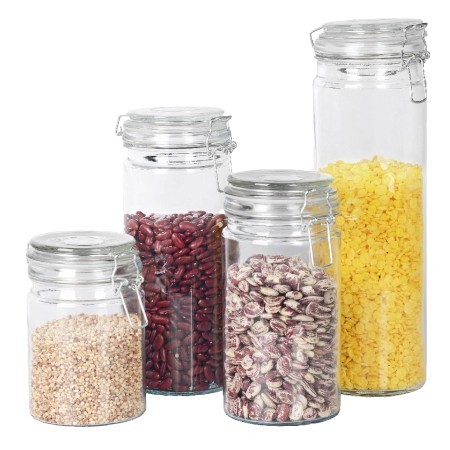 Набор банок д/сыпучих продуктов 4 шт 0,8/1,1/1,4/1,9л стекло/полипроп Mayer&Boch (31034)