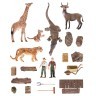 Набор фигурок животных серии "На ферме": Ферма игрушка, жираф, тигры, крокодил, антилопа, фермеры, инвентарь -21 предмет (ММ205-073)