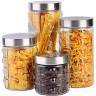 Набор банок для сыпучик продуктов 4пр стекло/полипроп/нерж/ст Mayer&Boch (31026)