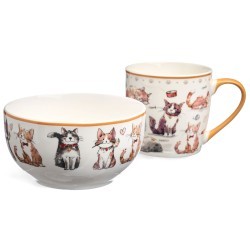 Набор для завтрака lefard "cats", 2 пр.: салатник 500мл, кружка 345мл Lefard (260-1054)