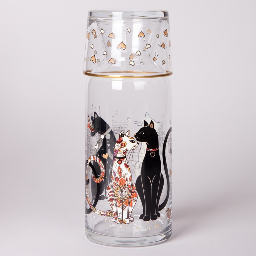 Графин с крышкой/стаканом "парижские коты" 700мл Lefard (312-150)