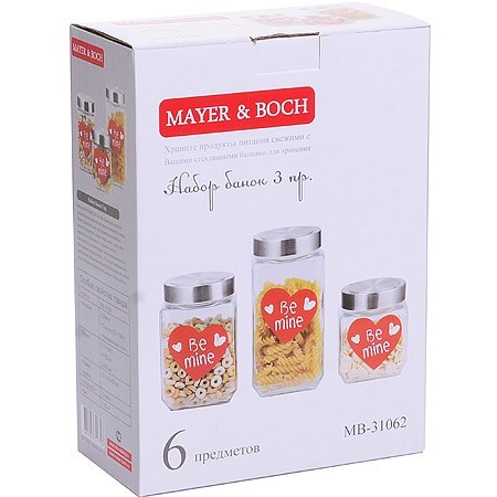 Банки для сыпучих 3пр 0,5+0,75+1л. Mayer&Boch (31062)
