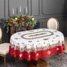 Скатерть овальная "морозко.снегири" 160х220см ,красный, 100% хлопок,твил пропитка Lefard (850-745-41)