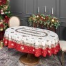 Скатерть овальная "морозко.снегири" 160х220см ,красный, 100% хлопок,твил пропитка Lefard (850-745-41)