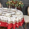 Скатерть овальная "морозко.снегири" 160х220см ,красный, 100% хлопок,твил пропитка Lefard (850-745-41)