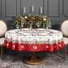 Скатерть овальная "морозко.снегири" 160х220см ,красный, 100% хлопок,твил пропитка Lefard (850-745-41)