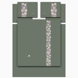 Кпб,king size,"irises" зеленый,сатин, хлопок100%,п.240х260-1шт,пр.260х260-1шт,н.50х70-2шт/70х70-2шт Lefard (989-004-13)