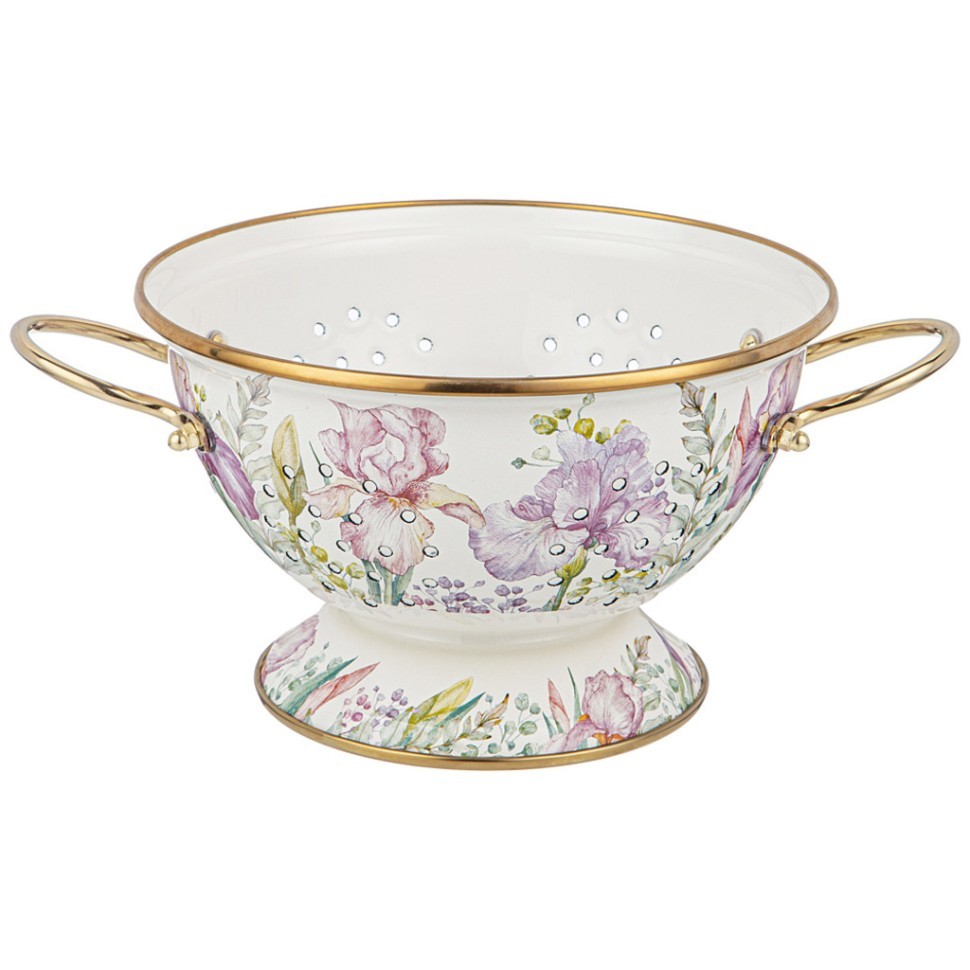 Дуршлаг agness эмалированный, серия irises, 20см h=14см  d=20см Agness (950-575)